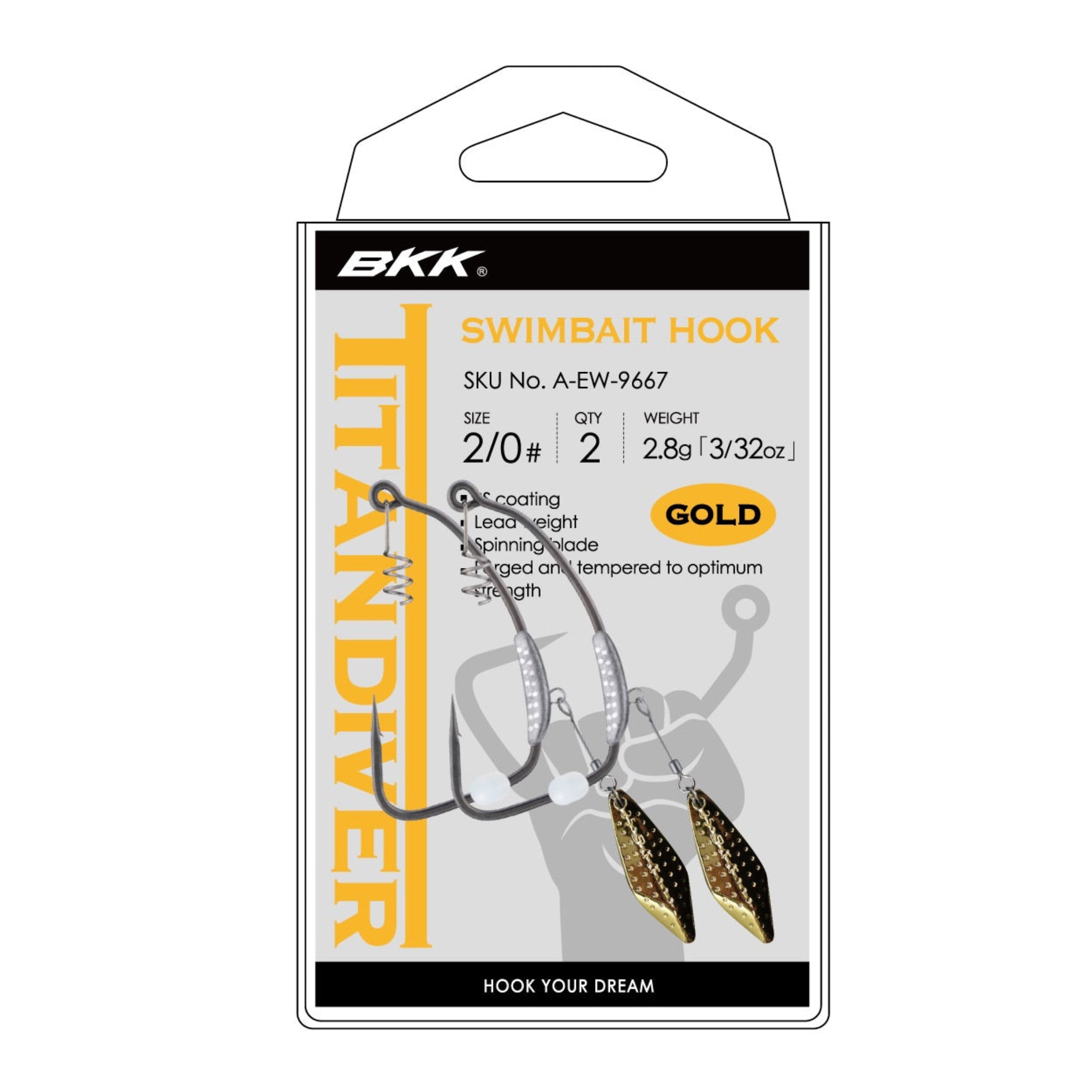 BKK Titan Diver Hook w/ Gold Blade