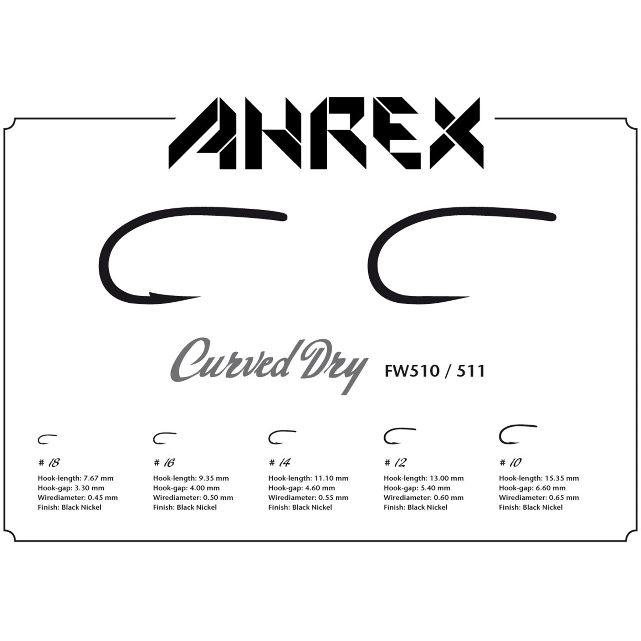 Ahrex FW510 Curved Dry Fly Hooks