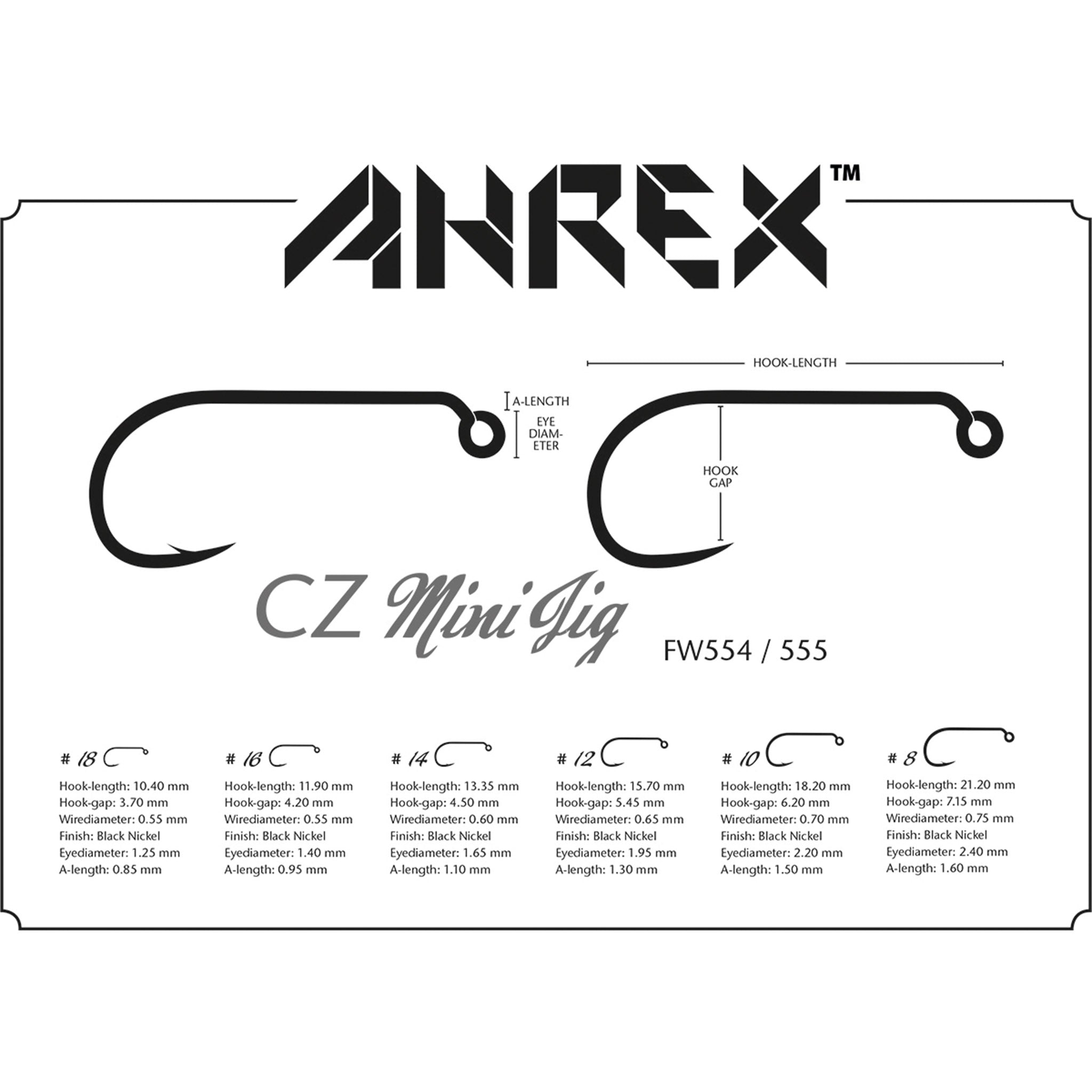 Ahrex FW554 CZ Mini Jig Hooks