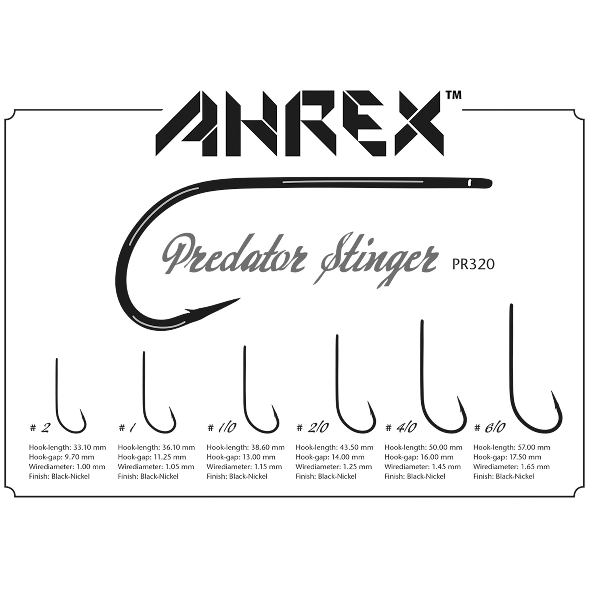 Ahrex PR320 Predator Stinger Hooks
