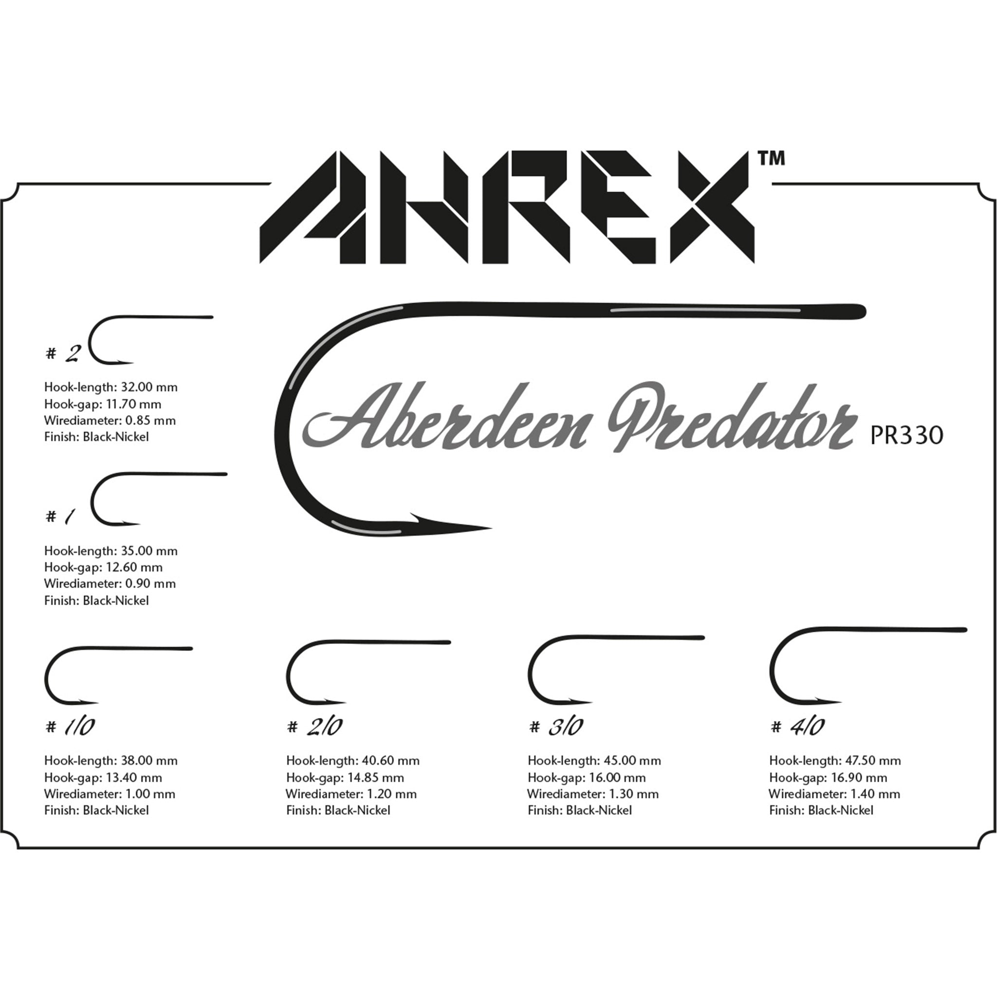 Ahrex PR330 Aberdeen Predator Hooks