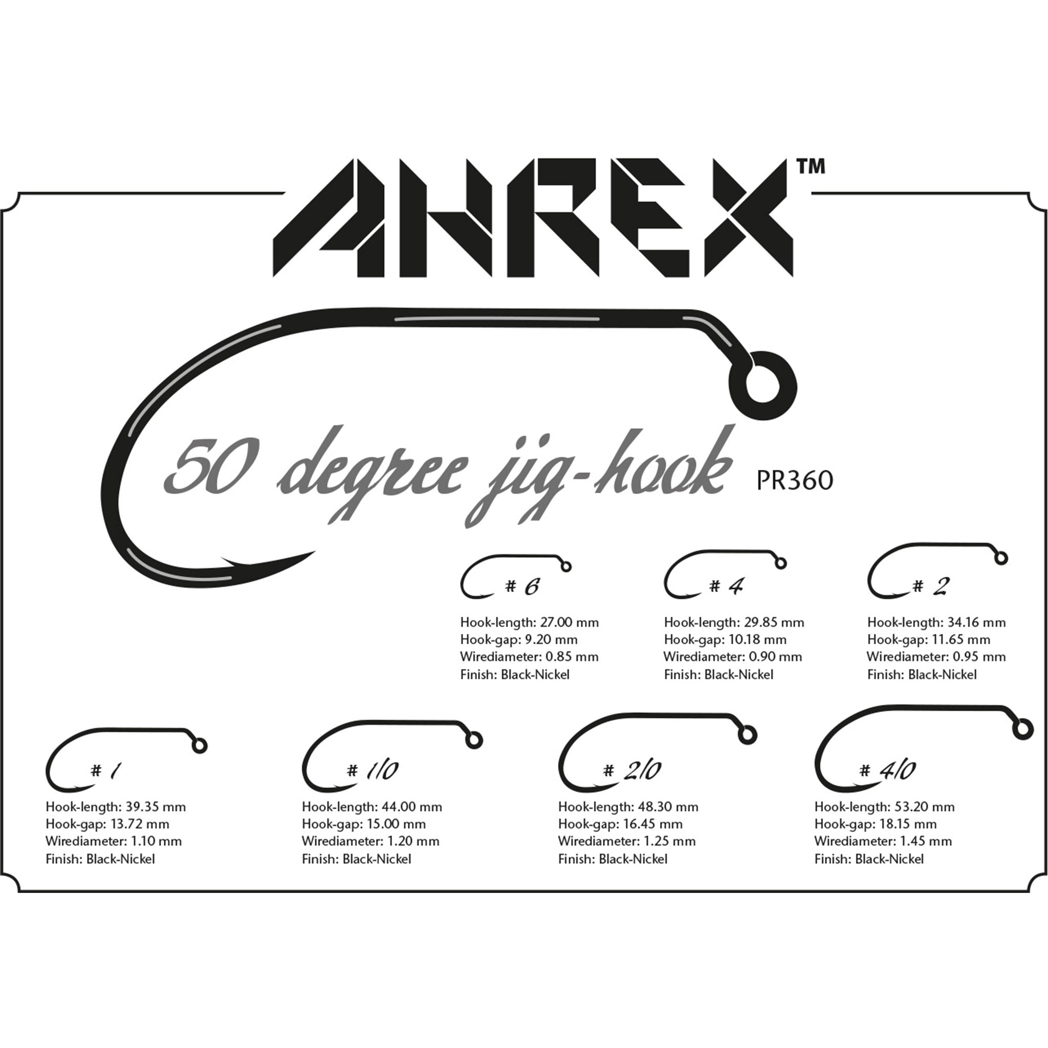 Ahrex PR360 50 Degree Jig Hooks