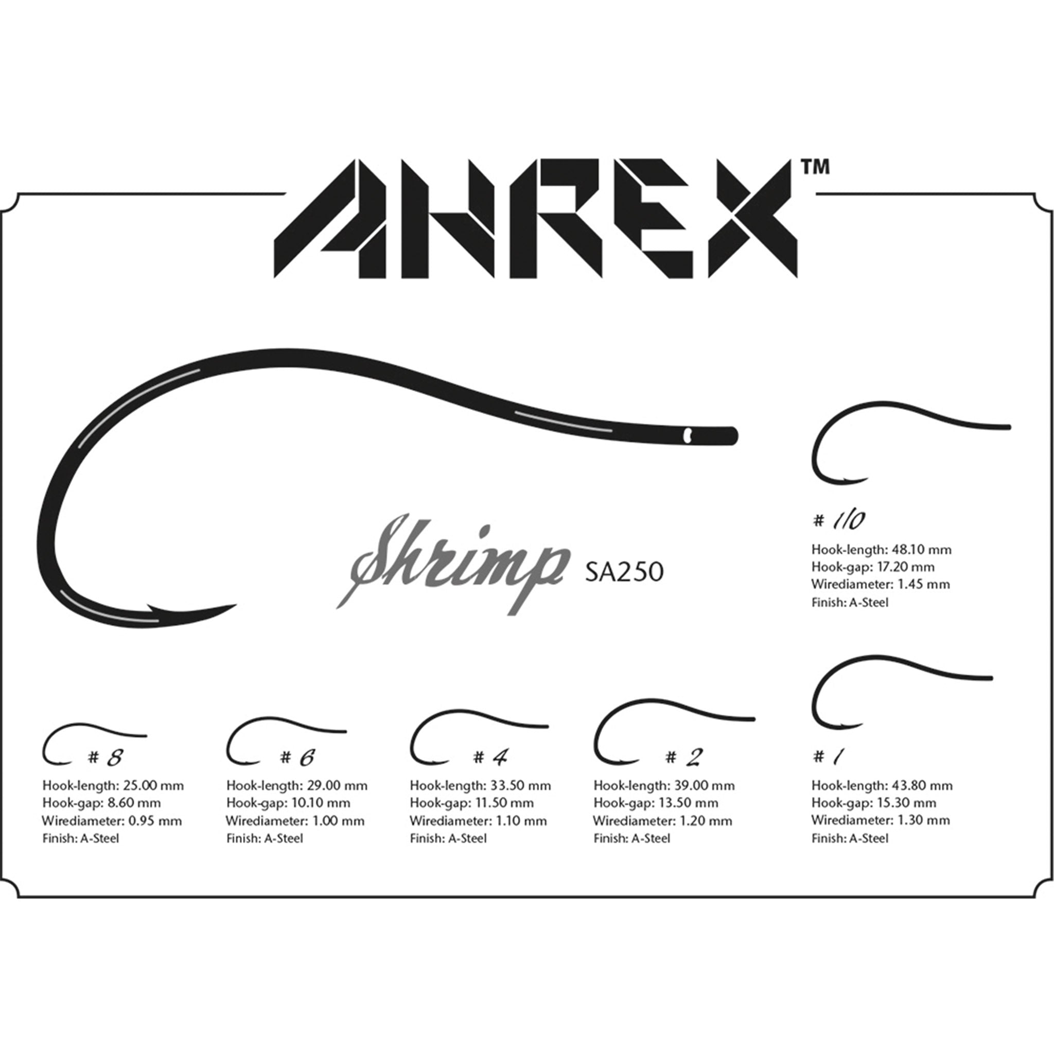 Ahrex SA250 Shrimp Hooks