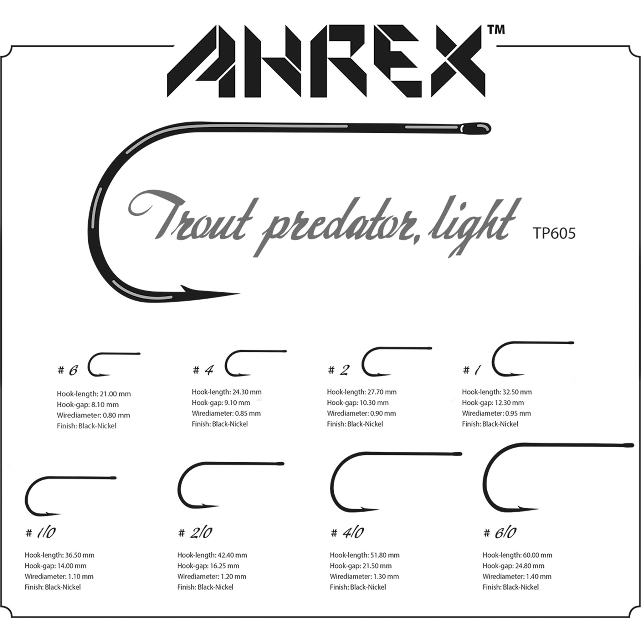 Ahrex TP 605 Trout Predator Light Hooks