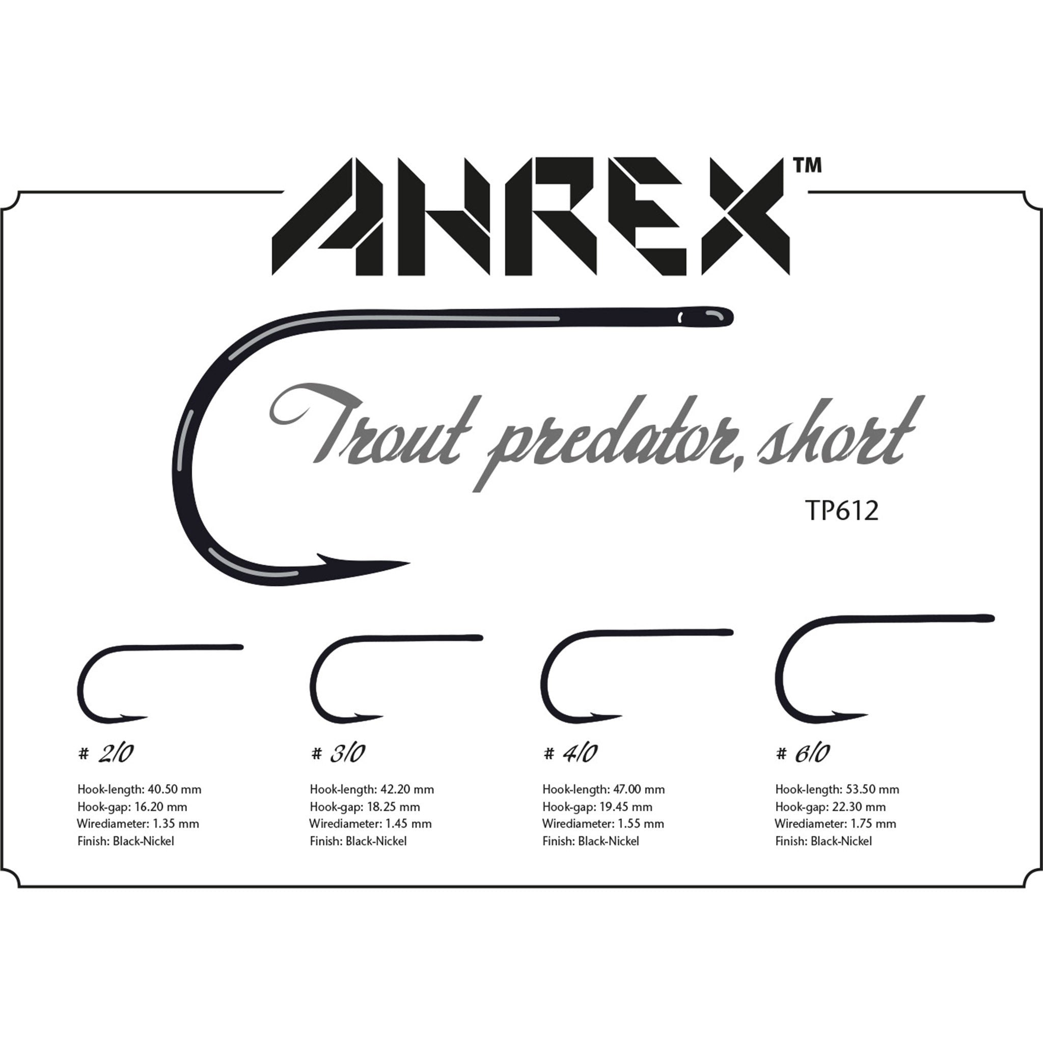 Ahrex TP612 Trout Predator Short Hooks