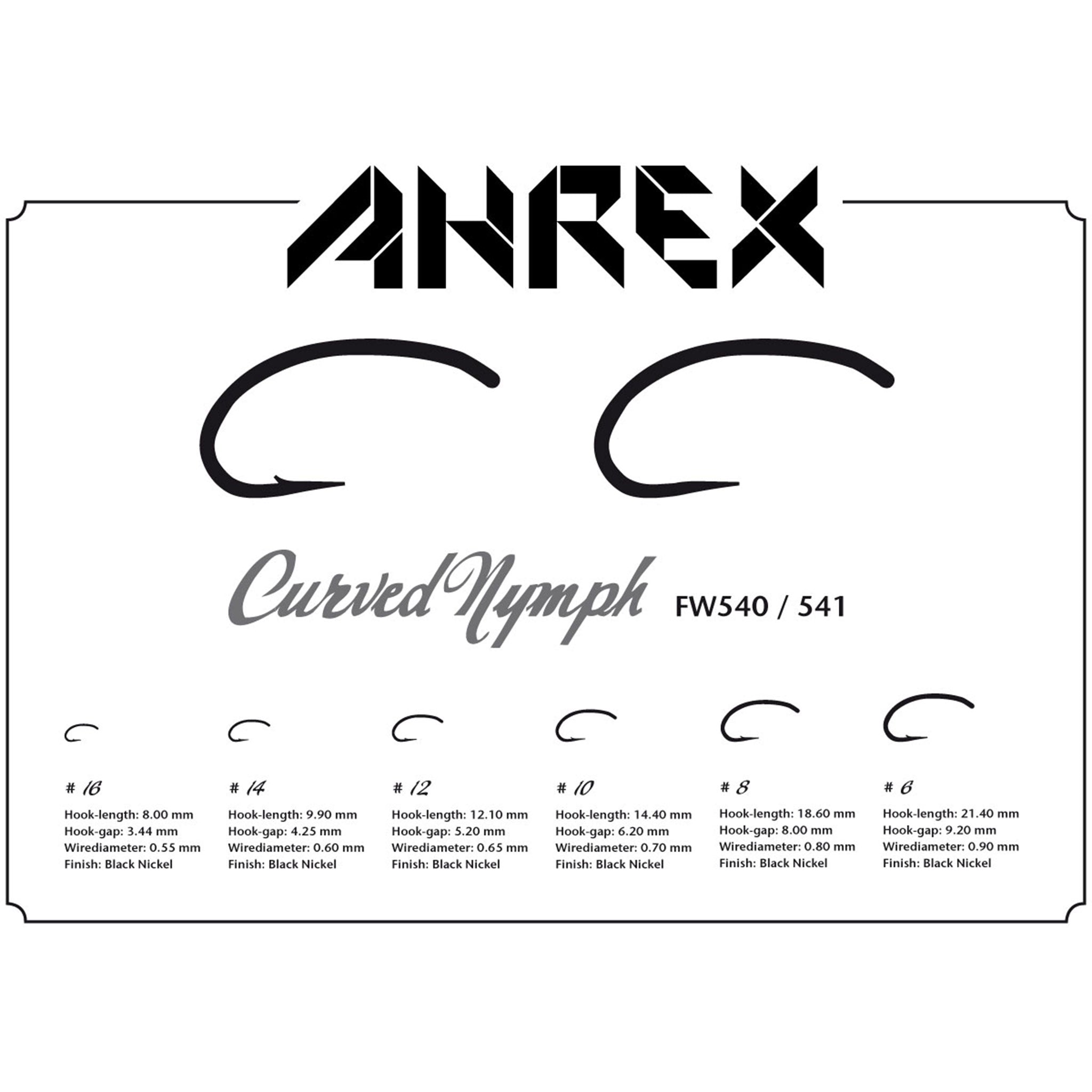 Ahrex FW540 Curved Nymph Hooks