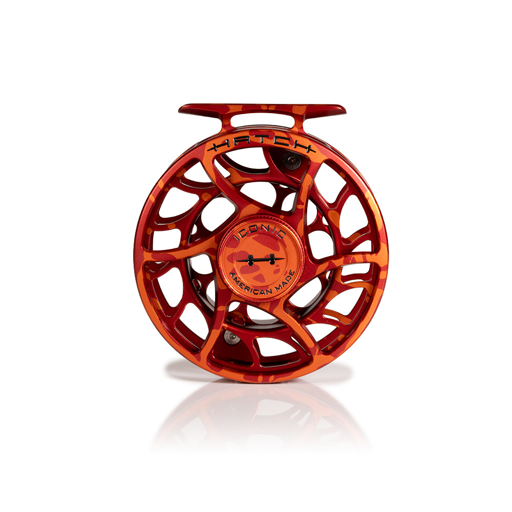 Hatch Iconic Large Arbor 2025 Custom Magma Red-Orange Fly Reel