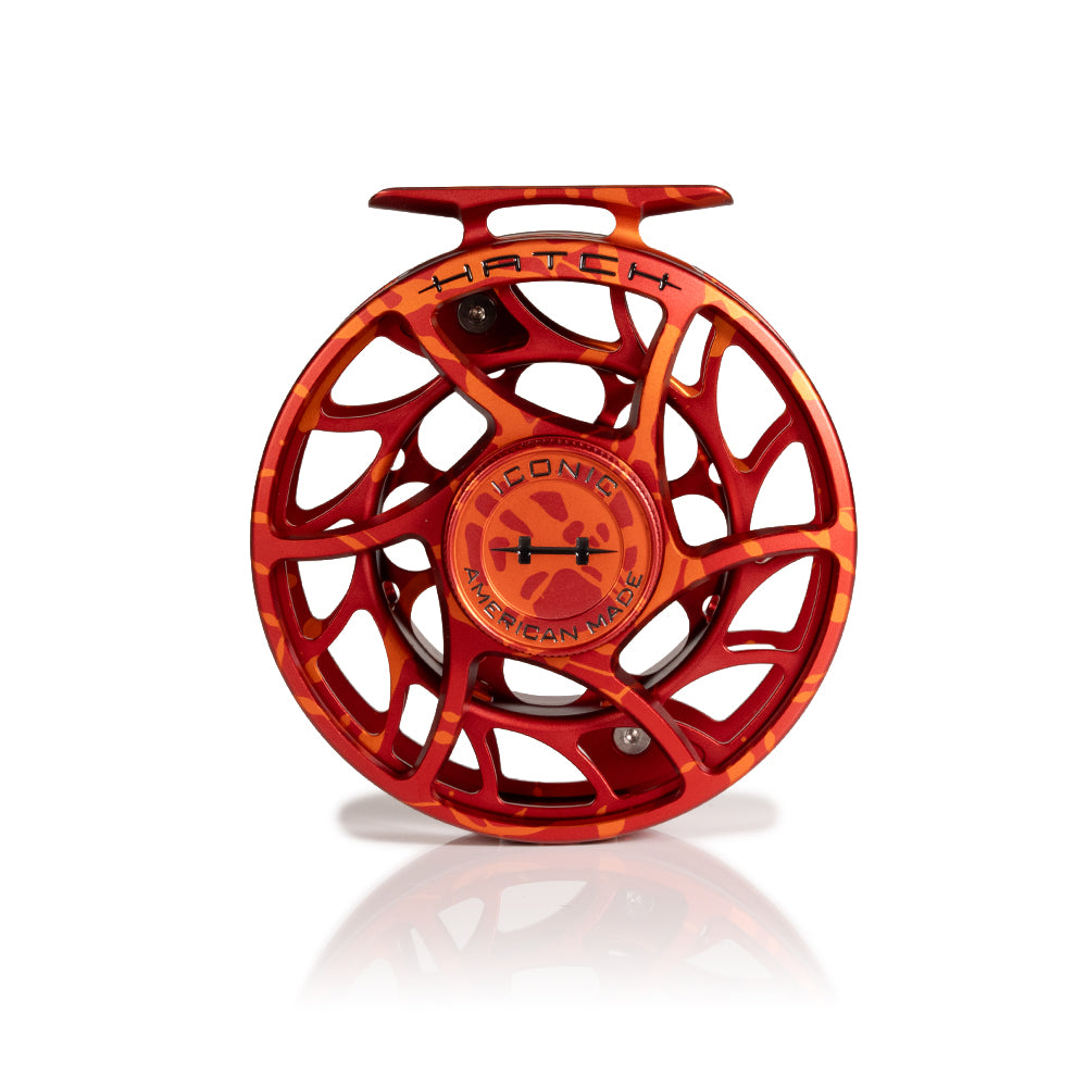 Hatch Iconic Large Arbor 2025 Custom Magma Red-Orange Fly Reel