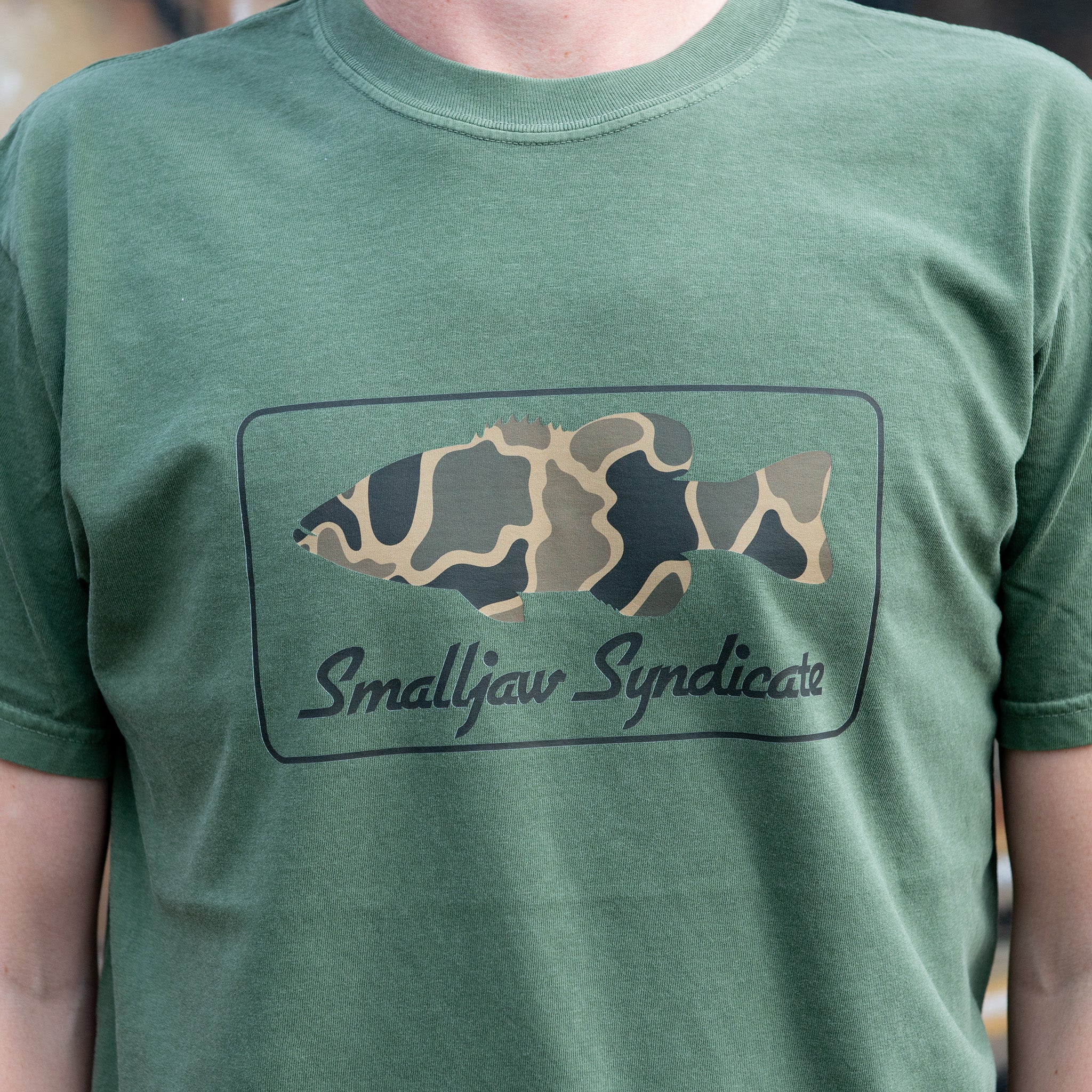 Smalljaw Syndicate Duck Camo Logo Moss T-Shirt