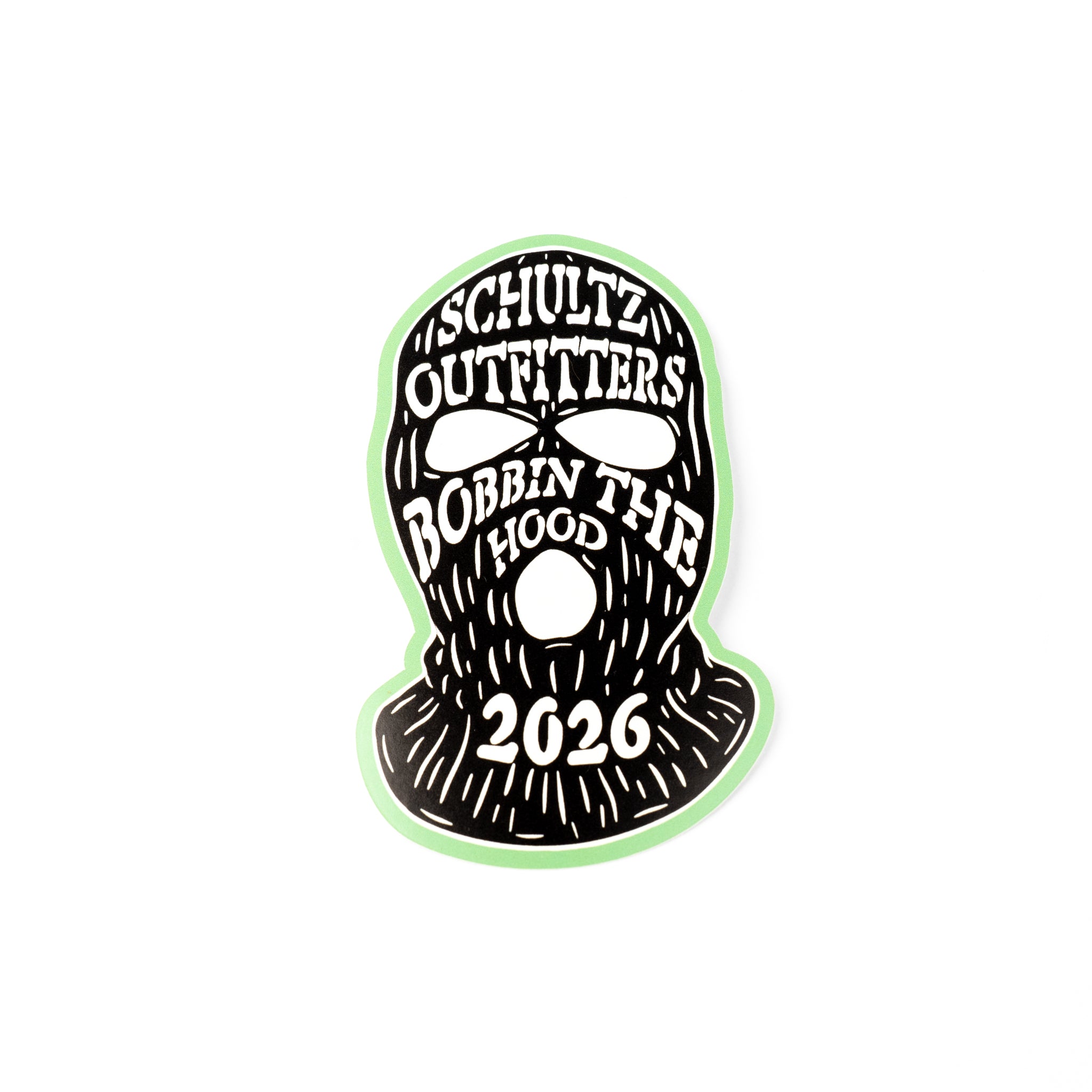Schultz Outfitters Bobbin the Hood 2026 Ski Mask Sticker
