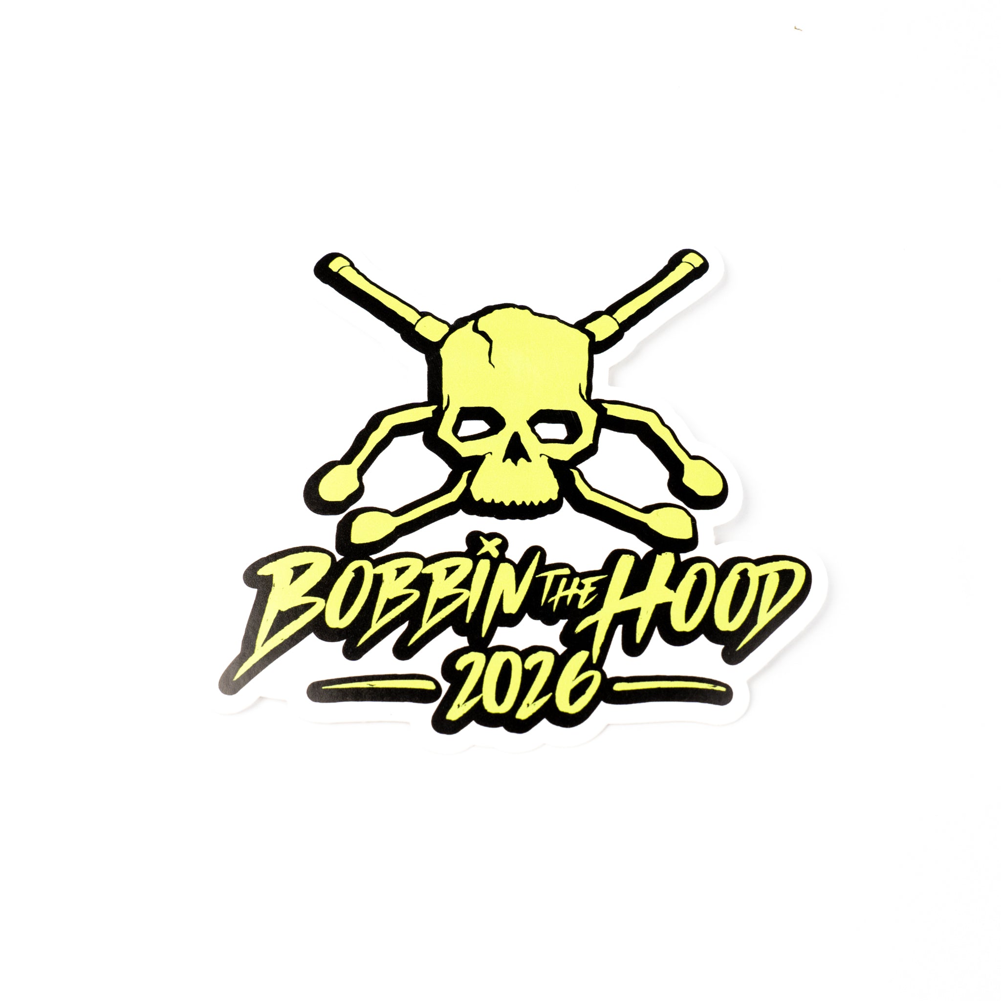 Schultz Outfitters Bobbin the Hood 2026 Skull n' Cross Bones Sticker